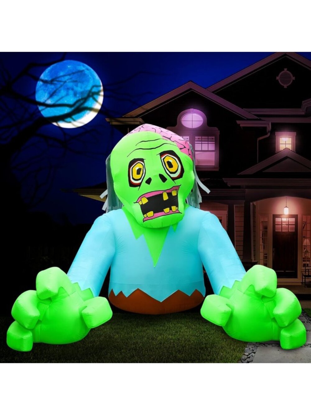 7FT Tall Halloween Inflatable Zombie Yard Decoration - Spooky Outdoor Decor